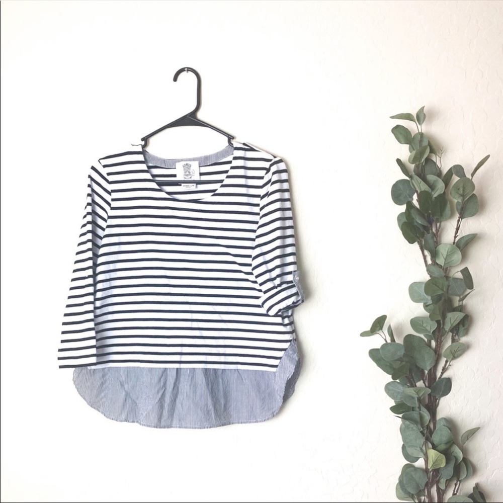 Lili’s Closet Striped Blouse 3/4 Sleeve
